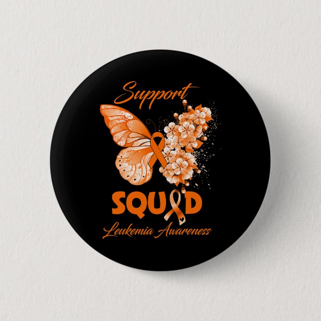Badge Rond 5 Cm Sensibilisation à la leucémie de l'équipe de souti (Devant)