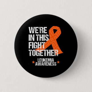 Badge Rond 5 Cm Sensibilisation à la leucémie Famille Combattre Or