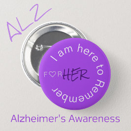 Badge Rond 5 Cm Sensibilisation à la maladie d'Alzheimer Aide de c