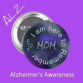 Badge Rond 5 Cm Sensibilisation à la maladie d'Alzheimer Retrait p