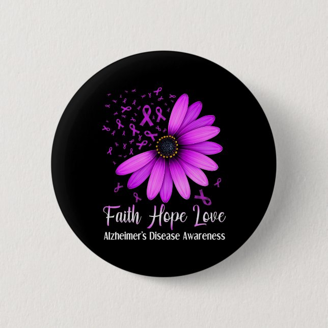 Badge Rond 5 Cm Sensibilisation à la maladie d'Heimerheimer Faith  (Devant)