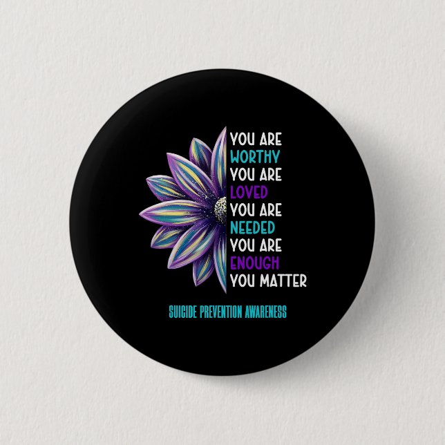 Badge Rond 5 Cm Sensibilisation à la prévention du suicide Motivat (Devant)