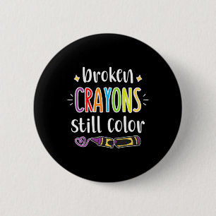 Badge Rond 5 Cm Sensibilisation à la santé mentale Crayons cassés