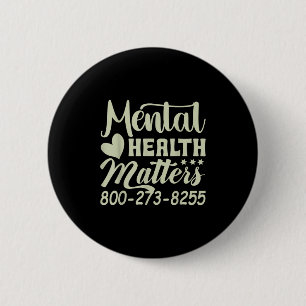 Badge Rond 5 Cm Sensibilisation à la santé mentale rétro S 800-273