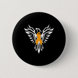 Badge Rond 5 Cm Sensibilisation à la sclérose Orange Ruban Phoenix