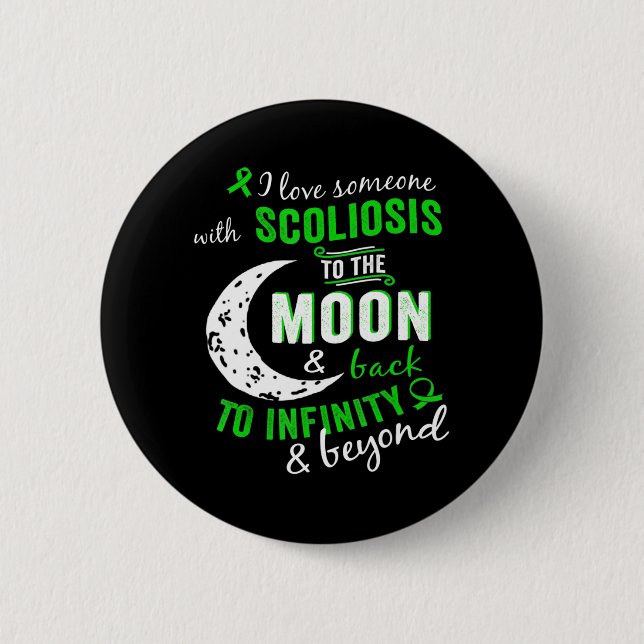 Badge Rond 5 Cm Sensibilisation À La Scoliose Pour Les Femmes Homm (Devant)