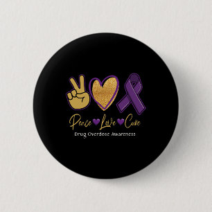 Badge Rond 5 Cm Sensibilisation à la surdose de drogue violette Cu