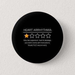 Badge Rond 5 Cm Sensibilisation à l'arythmie cardiaque Évaluation 