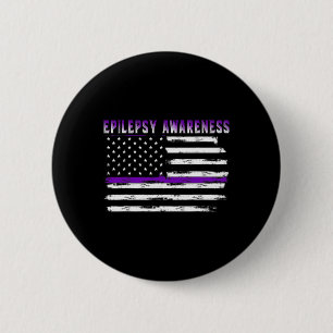 Badge Rond 5 Cm Sensibilisation à l'épilepsie Drapeau américain Ep