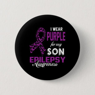 Badge Rond 5 Cm Sensibilisation à l'épilepsie Je porte le violet p
