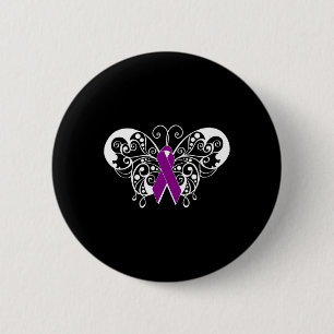 Badge Rond 5 Cm Sensibilisation à l'épilepsie Papillon à ruban vio