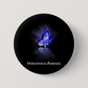 Badge Rond 5 Cm Sensibilisation à l'hydrocéphalie du ruban