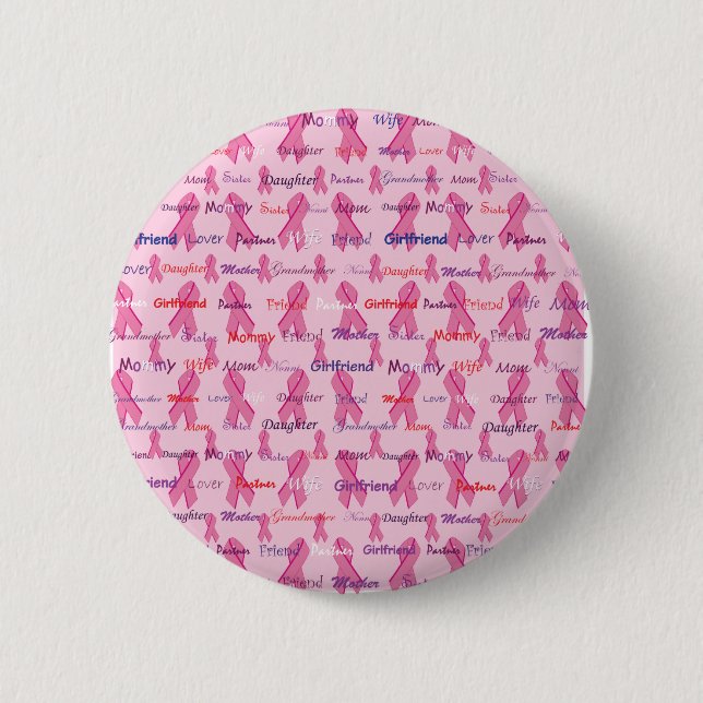 Badge Rond 5 Cm Sensibilisation au cancer du sein (Devant)