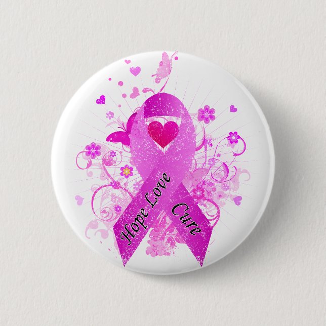 Badge Rond 5 Cm Sensibilisation au cancer du sein (Devant)
