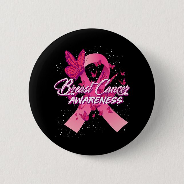 Badge Rond 5 Cm Sensibilisation au cancer du sein (Devant)