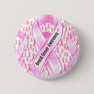Badge Rond 5 Cm Sensibilisation au cancer du sein - ESPOIR_