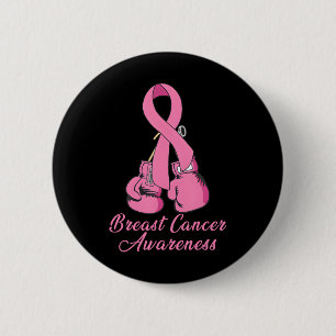 Badge Rond 5 Cm Sensibilisation au cancer du sein Gants en boîte r