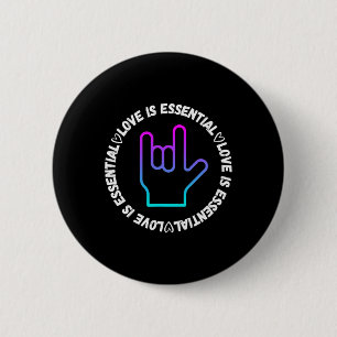 Badge Rond 5 Cm Sensibilisation au handicap des signes d'amour