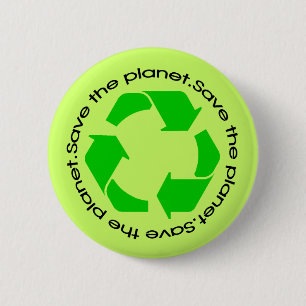 Badge Rond 5 Cm Sensibilisation au recyclage   Enregistrer le bout