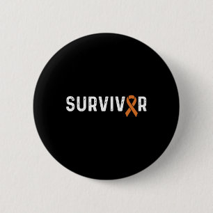 Badge Rond 5 Cm Sensibilisation aux Crps Survivant du ruban orange