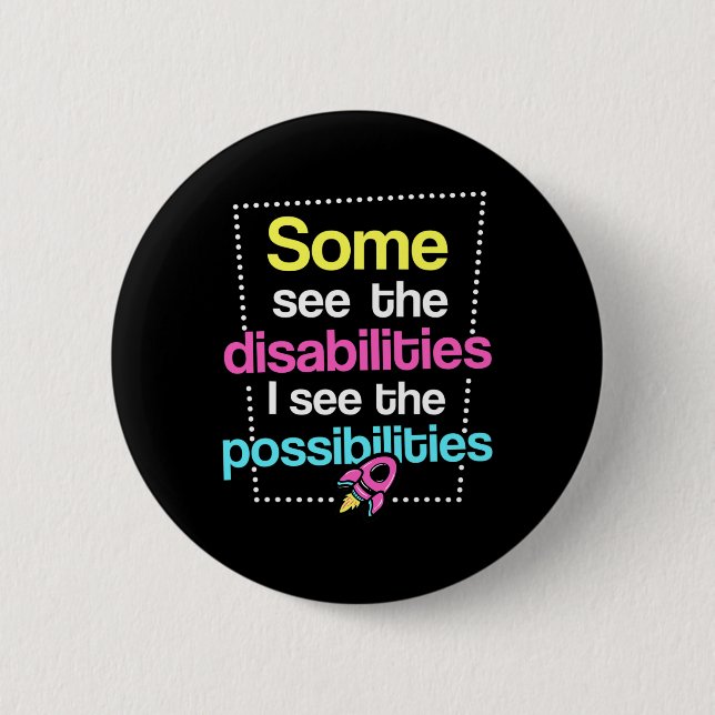 Badge Rond 5 Cm Sensibilisation aux déficiences (Devant)