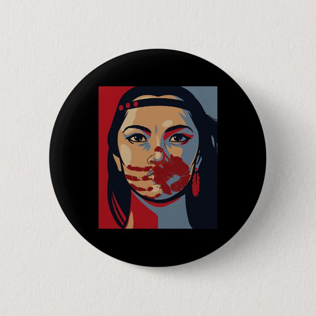 Badge Rond 5 Cm Sensibilisation aux mines Femmes autochtones Art S (Devant)