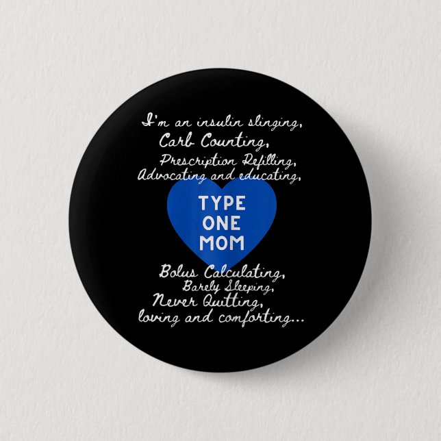 Badge Rond 5 Cm Sensibilisation des mamans de type un (Devant)