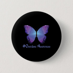 Badge Rond 5 Cm Sensibilisation Papillon Violet Récupération de la