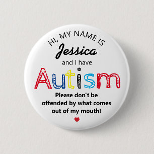 Badge Rond 5 Cm Sensibilisation personnalisée à l'autisme   Drôle 