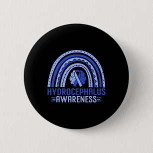 Badge Rond 5 Cm Sensibilisation Rainbow Blue Ribbon Warriing Suppo