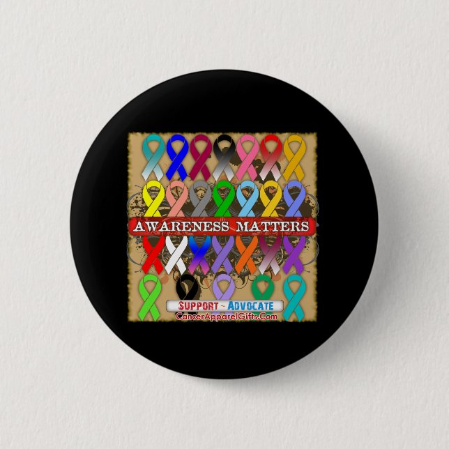 Badge Rond 5 Cm Sensibilisation - Rubans contre le cancer (Devant)