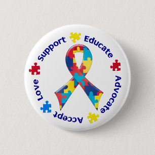 Badge Rond 5 Cm Sensibilisation sur l'autisme