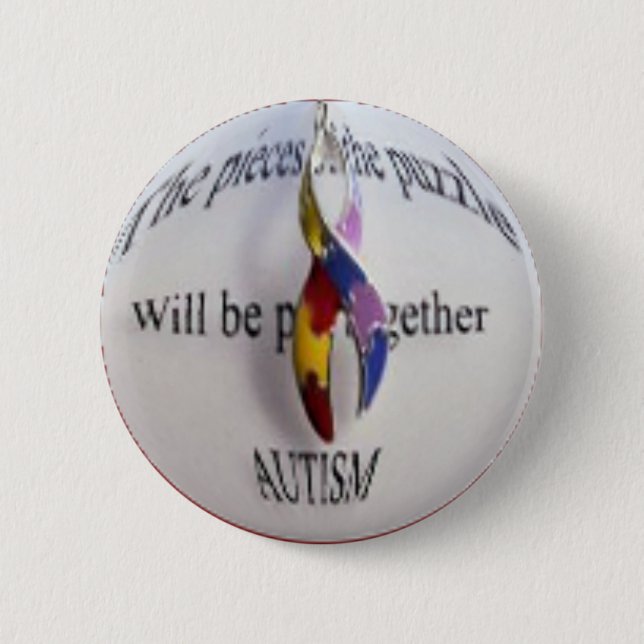 Badge Rond 5 Cm sensibilisation sur l'autisme (Devant)