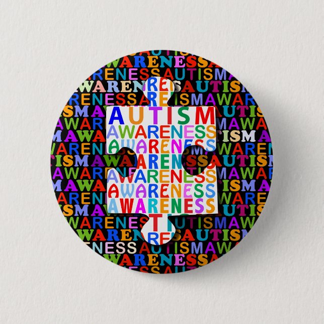 Badge Rond 5 Cm Sensibilisation sur l'autisme (Devant)