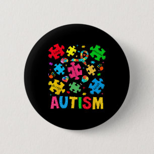 Badge Rond 5 Cm Sensibilisation sur l'autisme Accepter Adapt Advoc