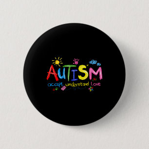 Badge Rond 5 Cm Sensibilisation sur l'autisme Accepter Comprendre 