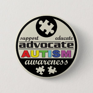 Badge Rond 5 Cm Sensibilisation sur l'autisme d'avocat