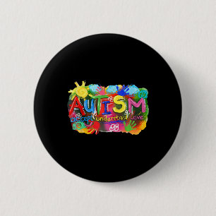 Badge Rond 5 Cm Sensibilisation sur l'autisme de brosse Accepter C