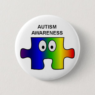 BADGE ROND 5 CM SENSIBILISATION SUR L'AUTISME ET APPUI