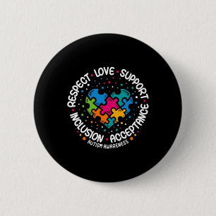 Badge Rond 5 Cm Sensibilisation sur l'autisme Femmes Hommes Respec
