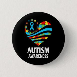 Badge Rond 5 Cm Sensibilisation sur l'autisme Femmes Soutien cardi