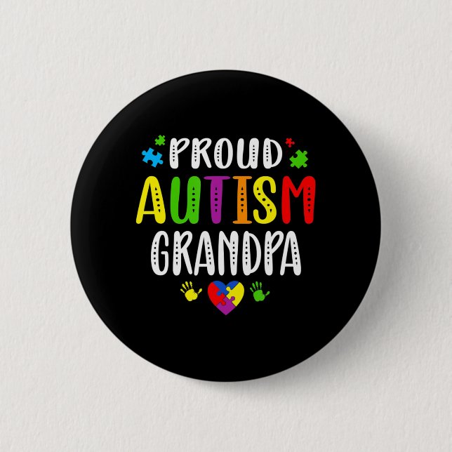 Badge Rond 5 Cm Sensibilisation sur l'autisme Fière Autisme Grand- (Devant)