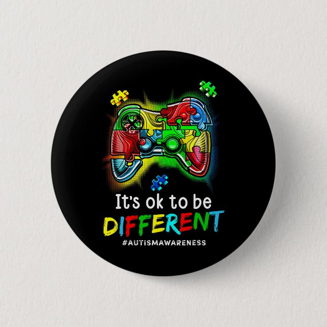 Badge Rond 5 Cm Sensibilisation sur l'autisme Hommes Enfants Garço (Devant)
