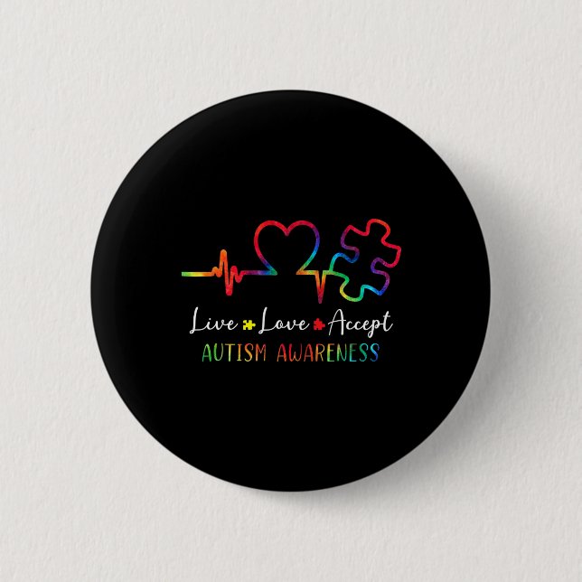 Badge Rond 5 Cm Sensibilisation sur l'autisme Hommes Femmes Enfant (Devant)