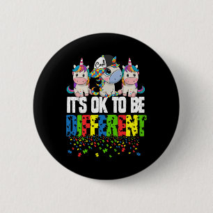 Badge Rond 5 Cm Sensibilisation sur l'autisme Jour Unicorn Cadeau