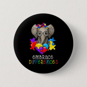 Badge Rond 5 Cm Sensibilisation sur l'autisme Lunettes de plaisir