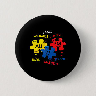 Badge Rond 5 Cm Sensibilisation sur l'autisme Puzzle Tableau pério