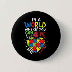 Badge Rond 5 Cm Sensibilisation sur l'autisme Soit Signe