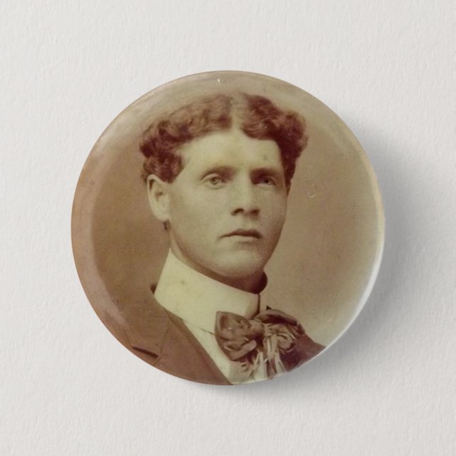 Badge Rond 5 Cm sépia Victorian beau mec (Devant)
