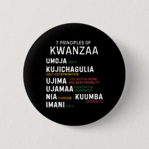 Badge Rond 5 Cm Sept Principes De Kwanzaa Happy Kwanzaa 7
